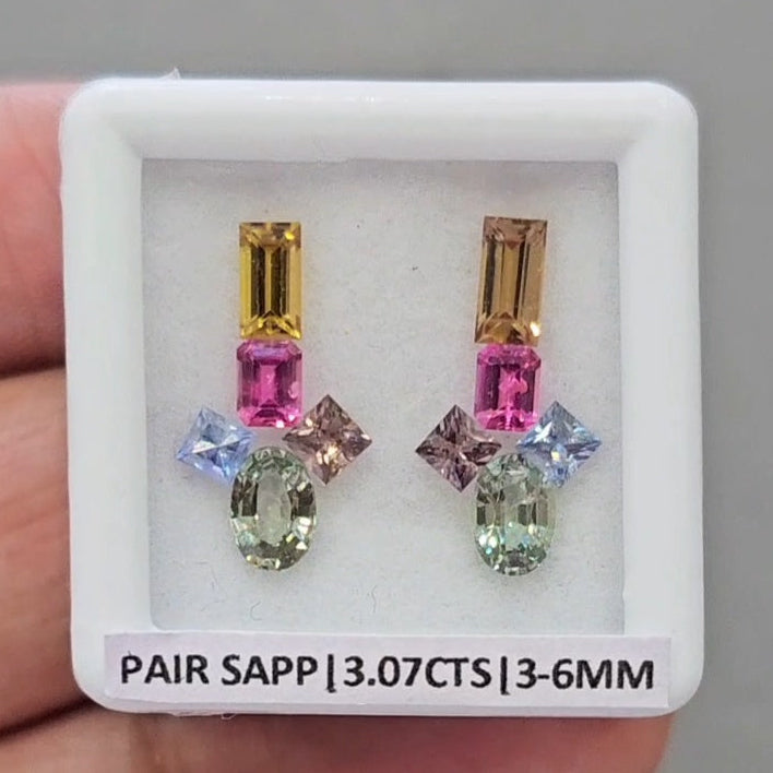 Pair Box Of Natural Sapphire | 3-6mm | Rectangle, Square & Oval