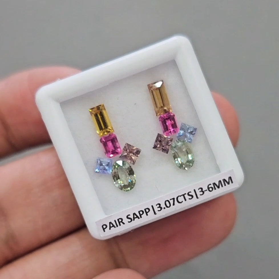 Pair Box Of Natural Sapphire | 3-6mm | Rectangle, Square & Oval