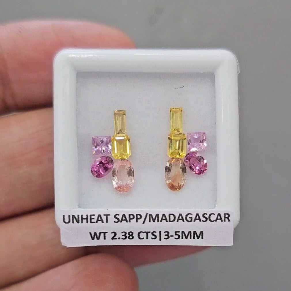 Pair Box Of Natural Sapphire | 3-5mm | Rectangle, Square & Oval