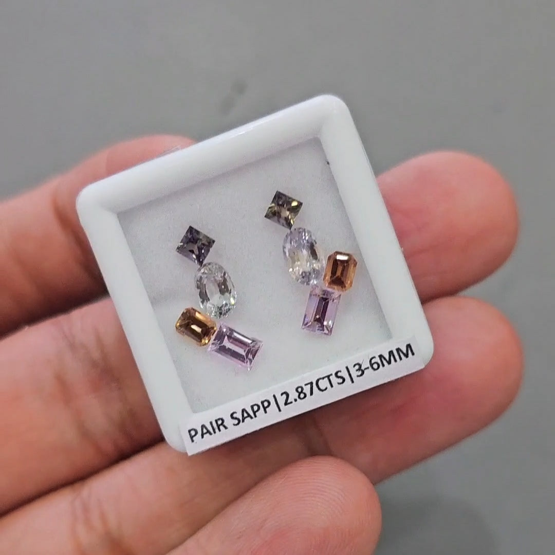 Pair Box Of Natural Sapphire | 3-6mm | Rectangle, Square & Oval