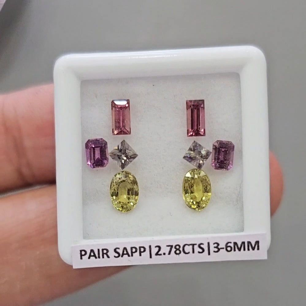 Pair Box Of Natural Sapphire | 3-6mm | Mix