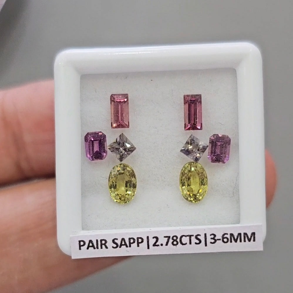 Pair Box Of Natural Sapphire | 3-6mm | Mix