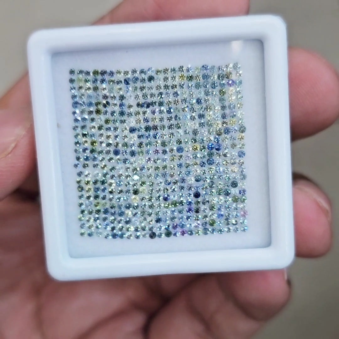 Box Of Natural Unheated Teal Sapphire From Australia | 1.3mm| Round | Ideal Cut