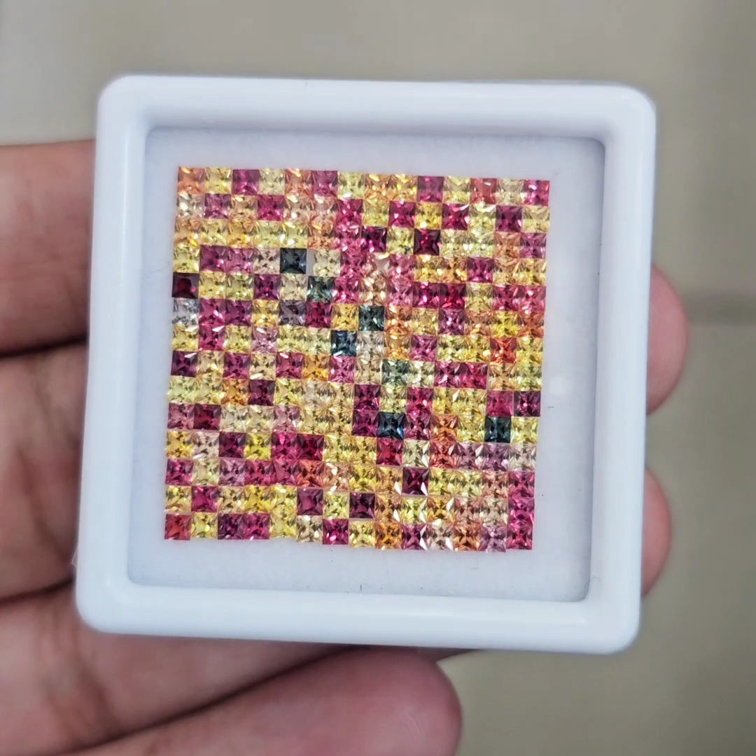 Box Of Natural Madagascar Sapphire | 2mm | Square | 12.8Cts
