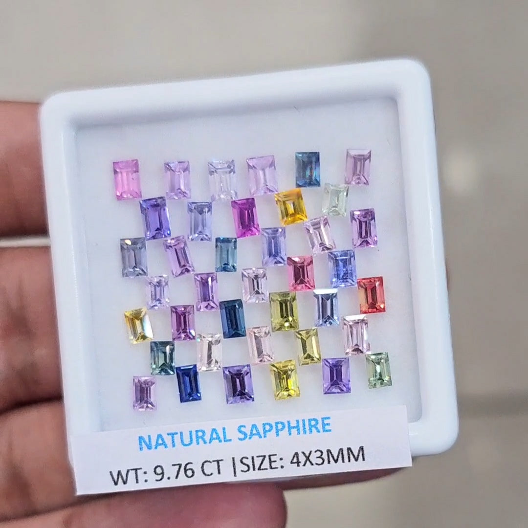 9.76Cts Natural Madagascar Sapphire | 4x3mm | Rectangle