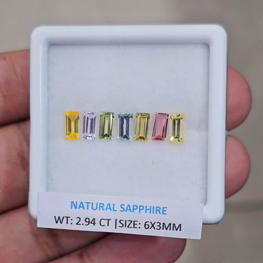 2.94Cts Natural Sri Lanka Sapphire | 6X3mm | Rectangle | Srilanka