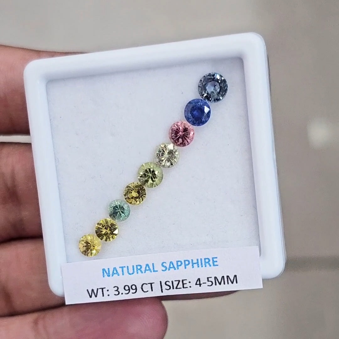 3.99Cts Natural Madagascar Sapphire | 4-5mm | Round
