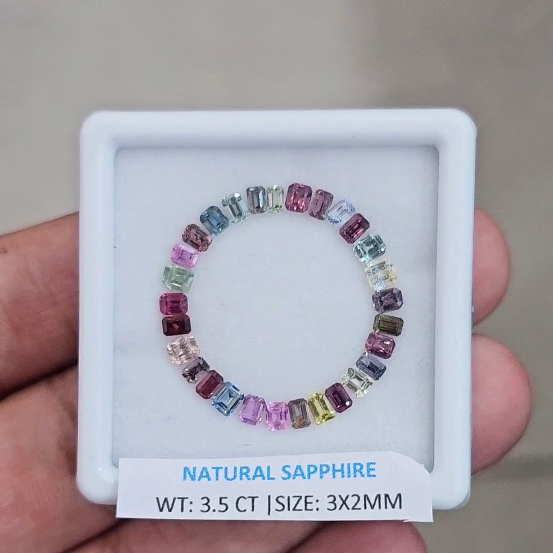 3.5Cts Natural Madagascar Sapphire | 3x2mm | Rectangle