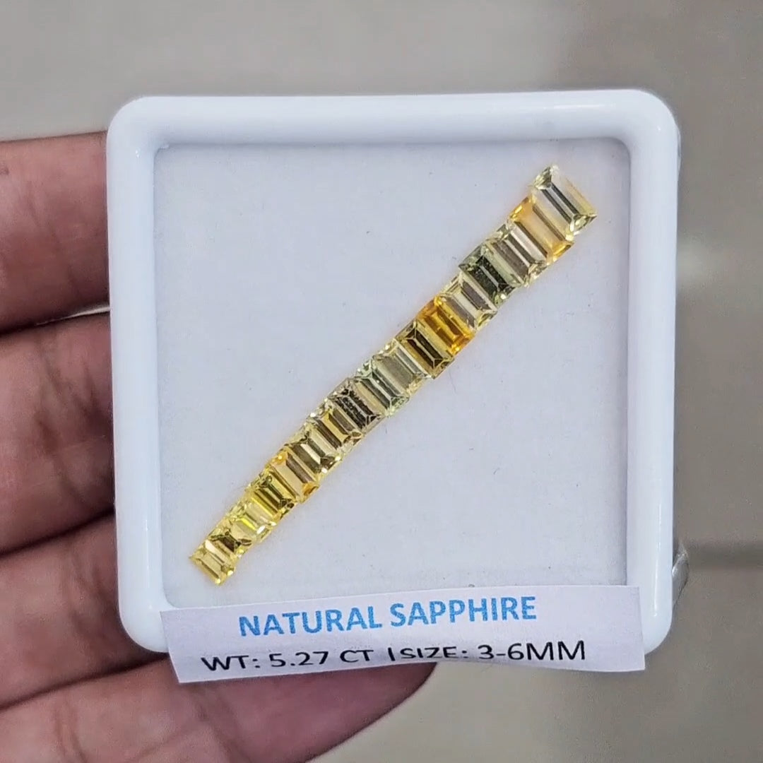 5.27Cts Natural Sri Lanka Sapphire | 3-6mm | Rectangle | Srilanka