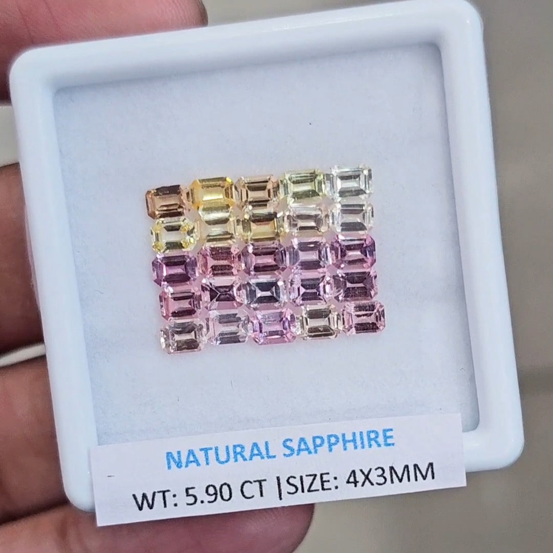 5.90Cts Natural Sri Lanka Sapphire | 4X3mm | Rectangle | Srilanka