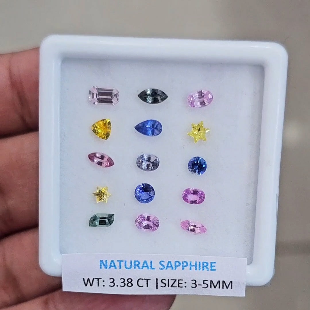 3.38Cts Natural Madagascar Sapphire | 3-5mm | Fancy