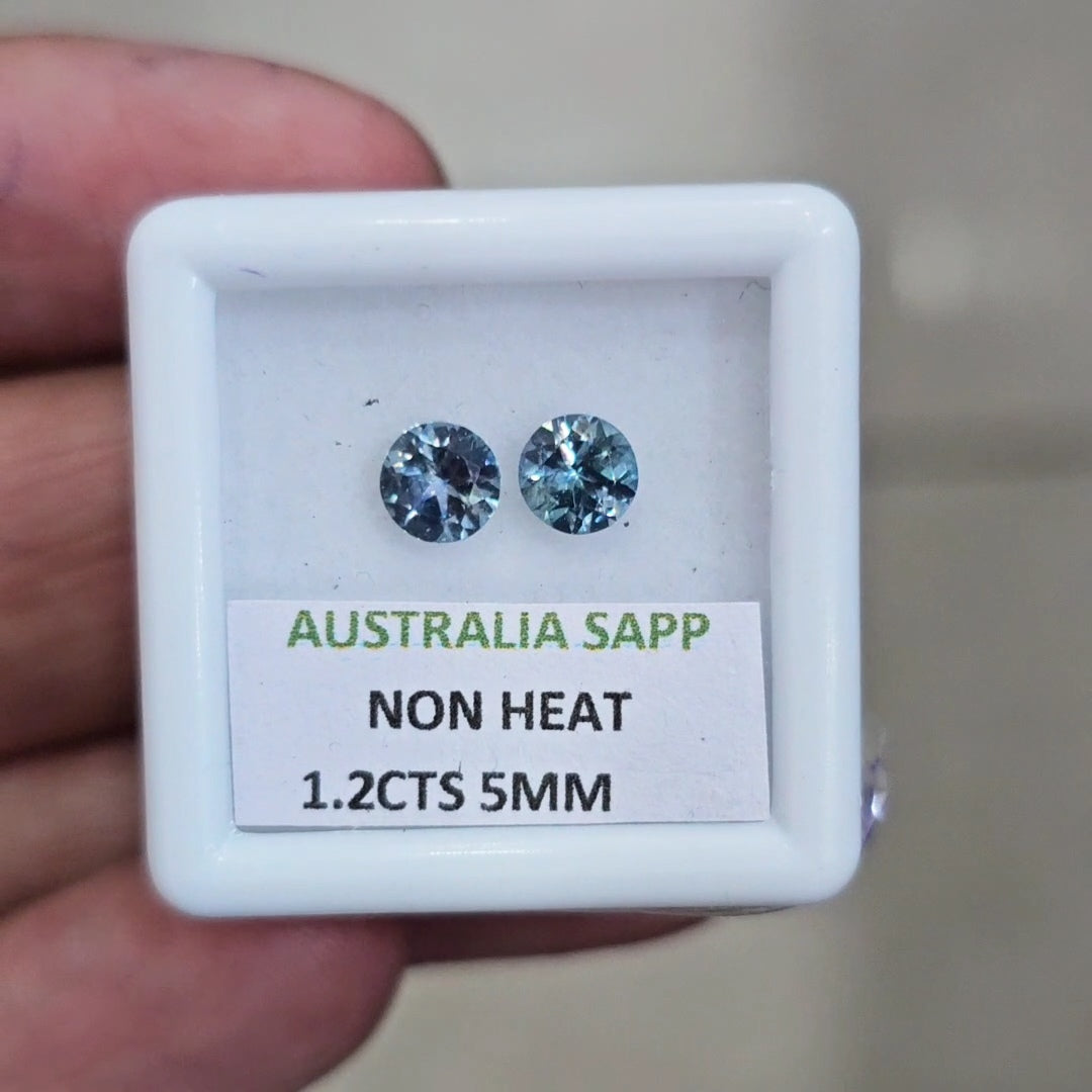 1.2cts Natural Unheated Teal Sapphire From Australia | 5mm| Round | Ideal Cut