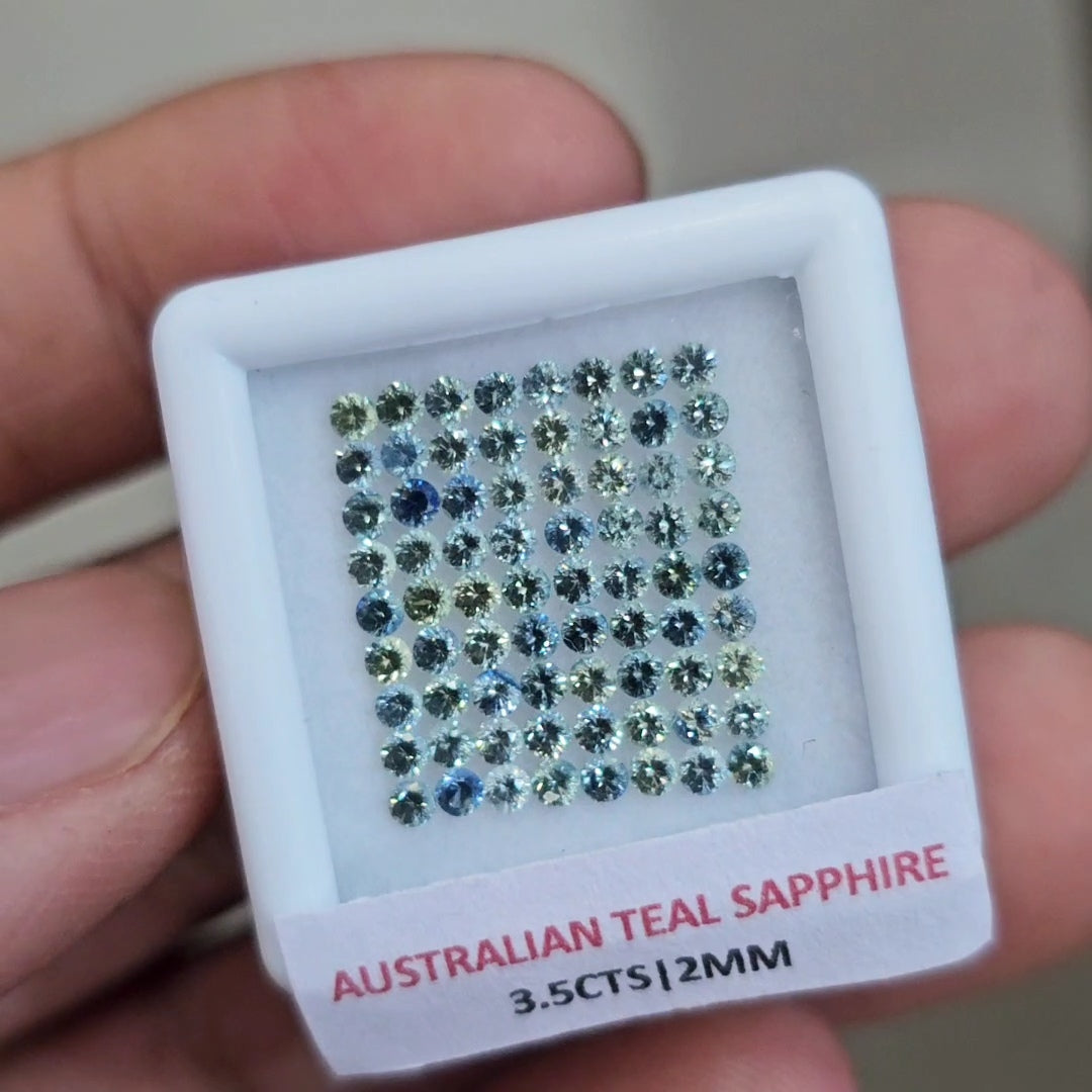3.5cts Natural Australian Teal Sapphire | 2mm| Round | Unheated