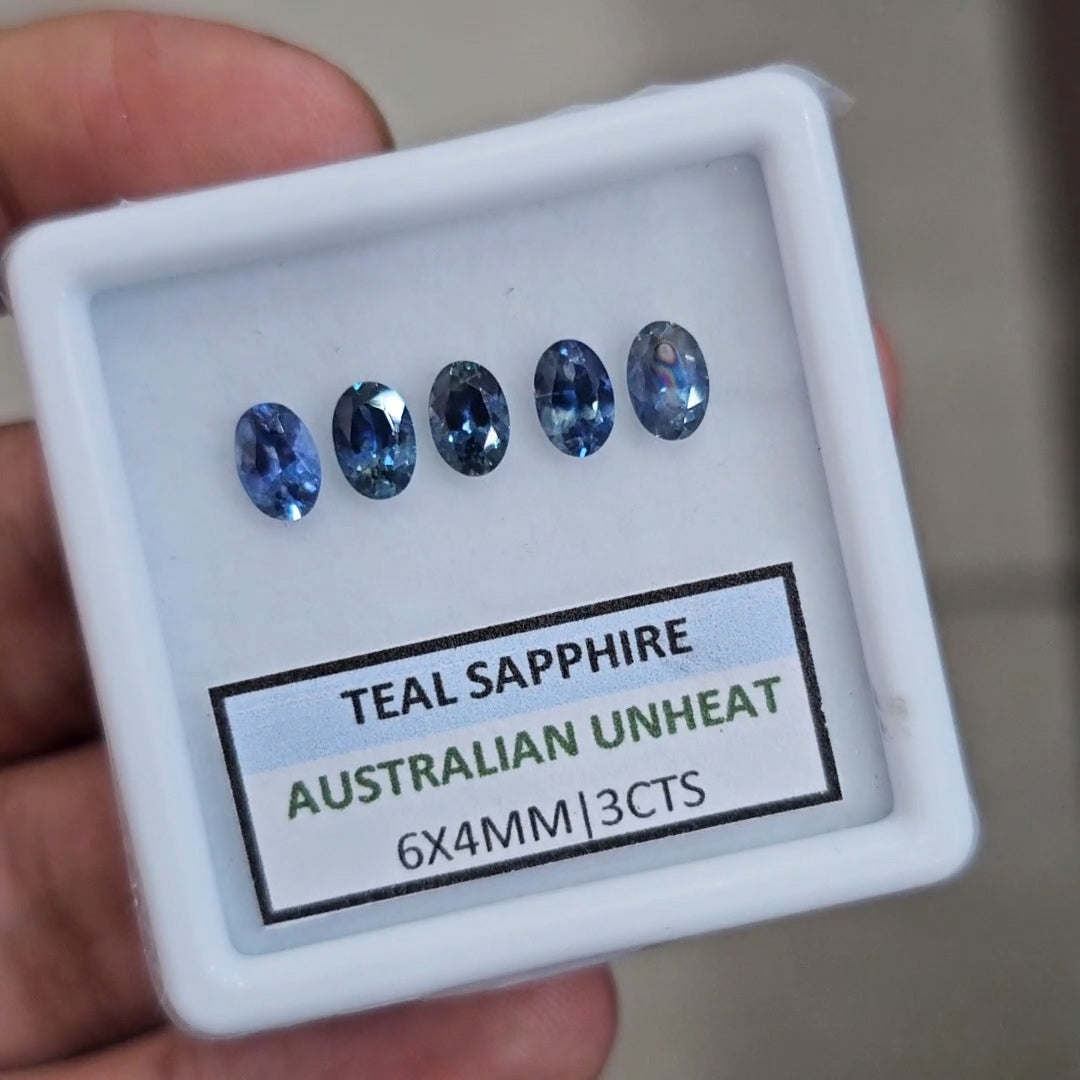 3cts Natural Australian Teal Sapphire | 6X4mm| Oval | Unheated
