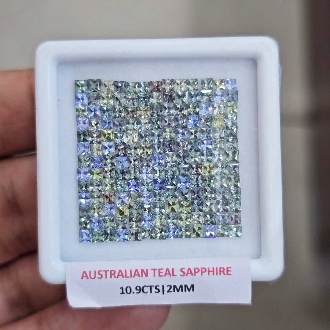 10.9cts Natural Australian Teal Sapphire | 2mm| Square | Unheated