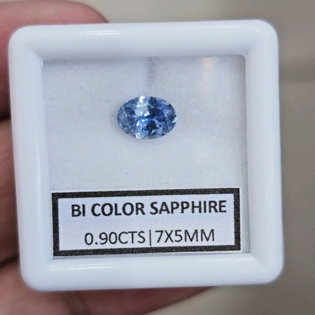 0.90cts Natural Bi Color Australian Teal Sapphire | 7x5mm| Oval | Unheated