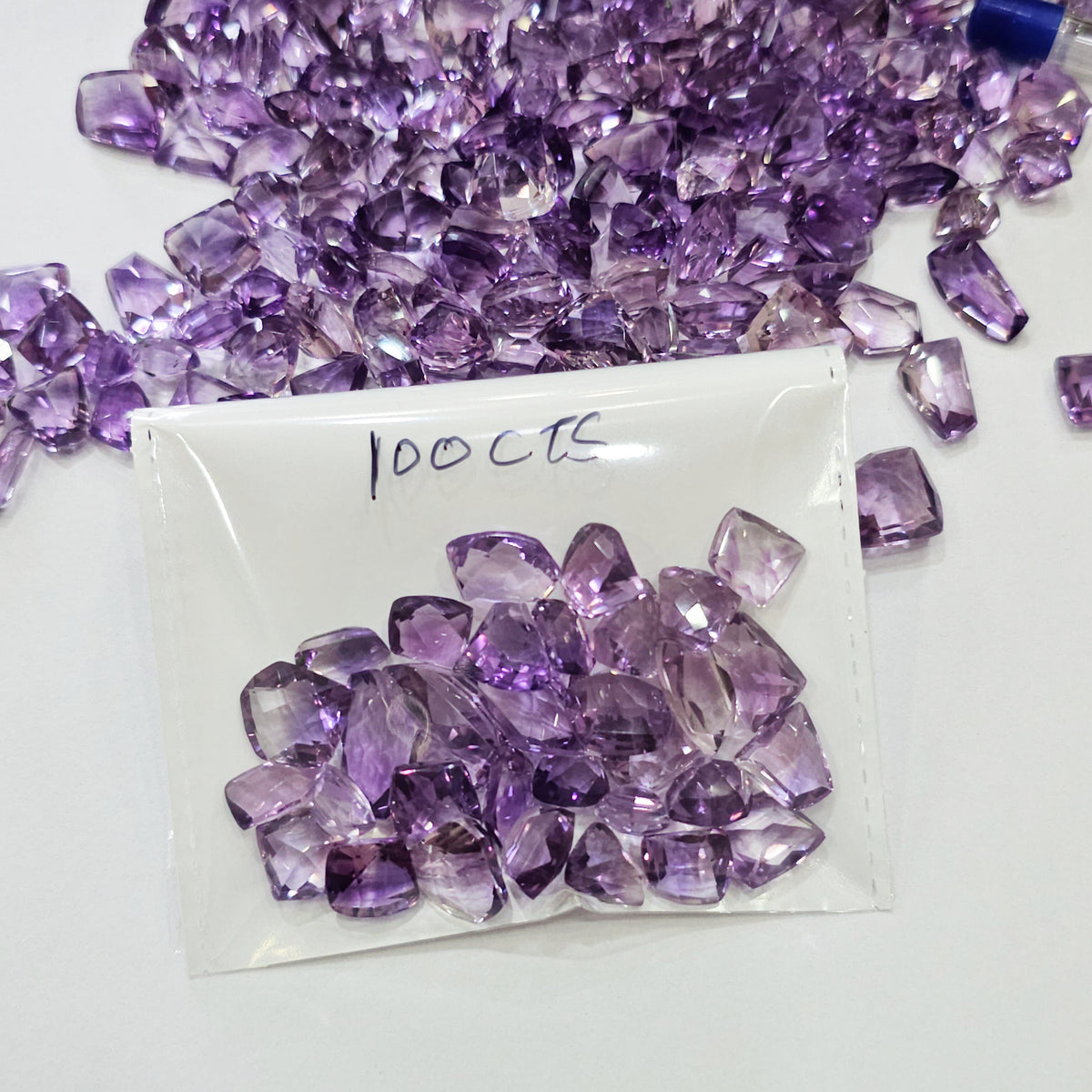 100Cts of Natural Lavender Amethyst Fancy Cut | 20–25 Pcs | 8–18mm