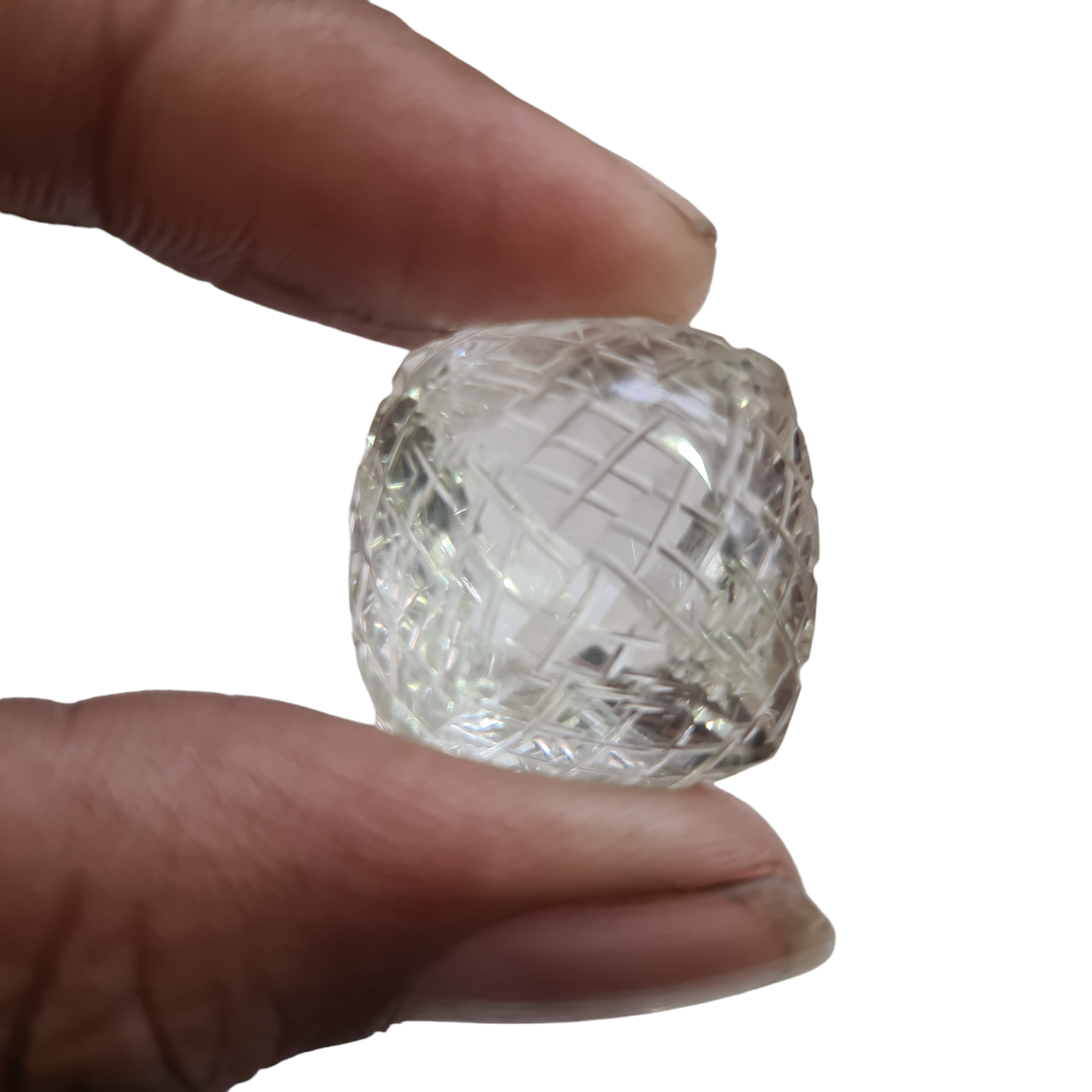 Natural 1 piece hand carved White topaz  : Cushion Shape | Size:23mm - The LabradoriteKing