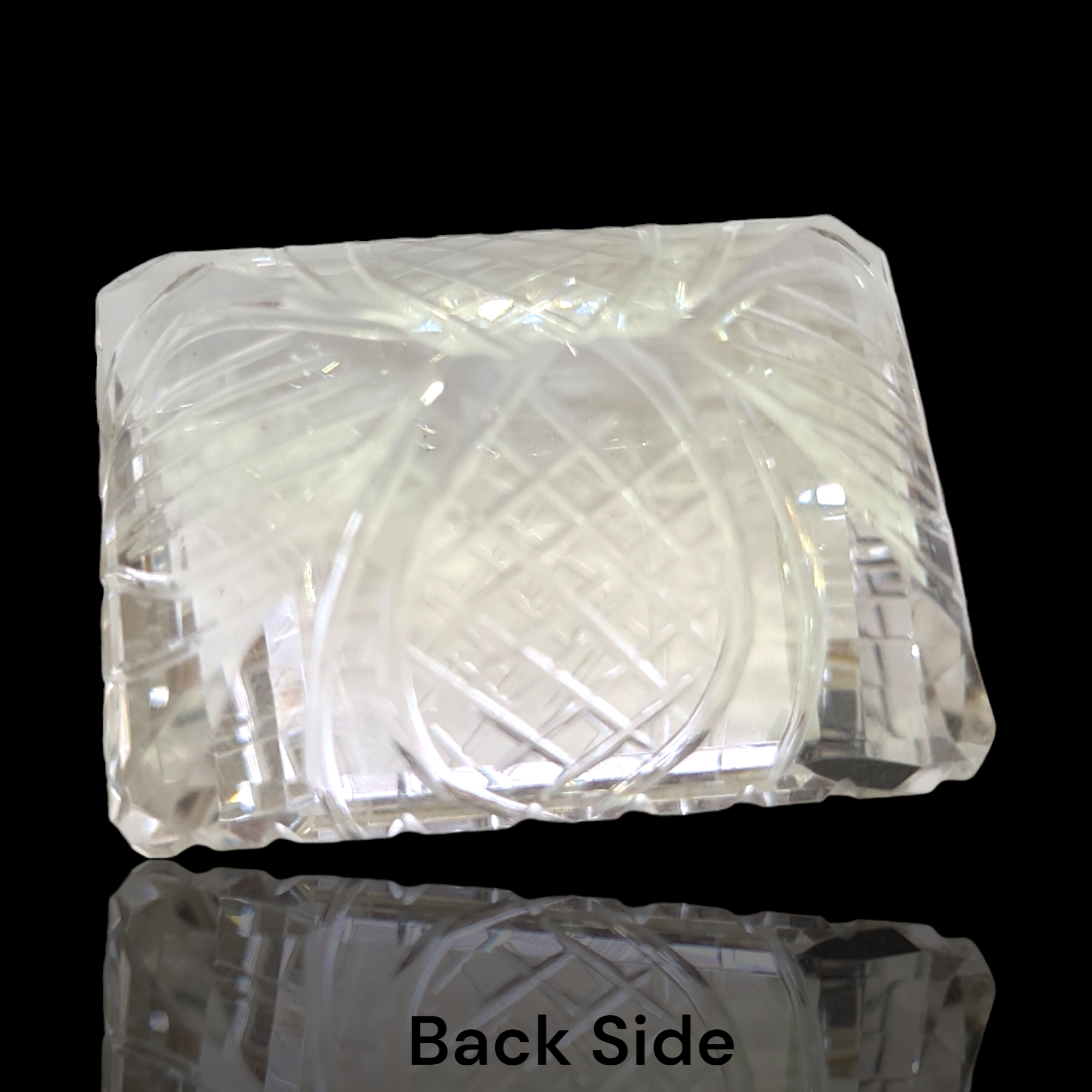Natural 1 piece hand carved White topaz  : Rectangle Shape | Size:34x27mm - The LabradoriteKing