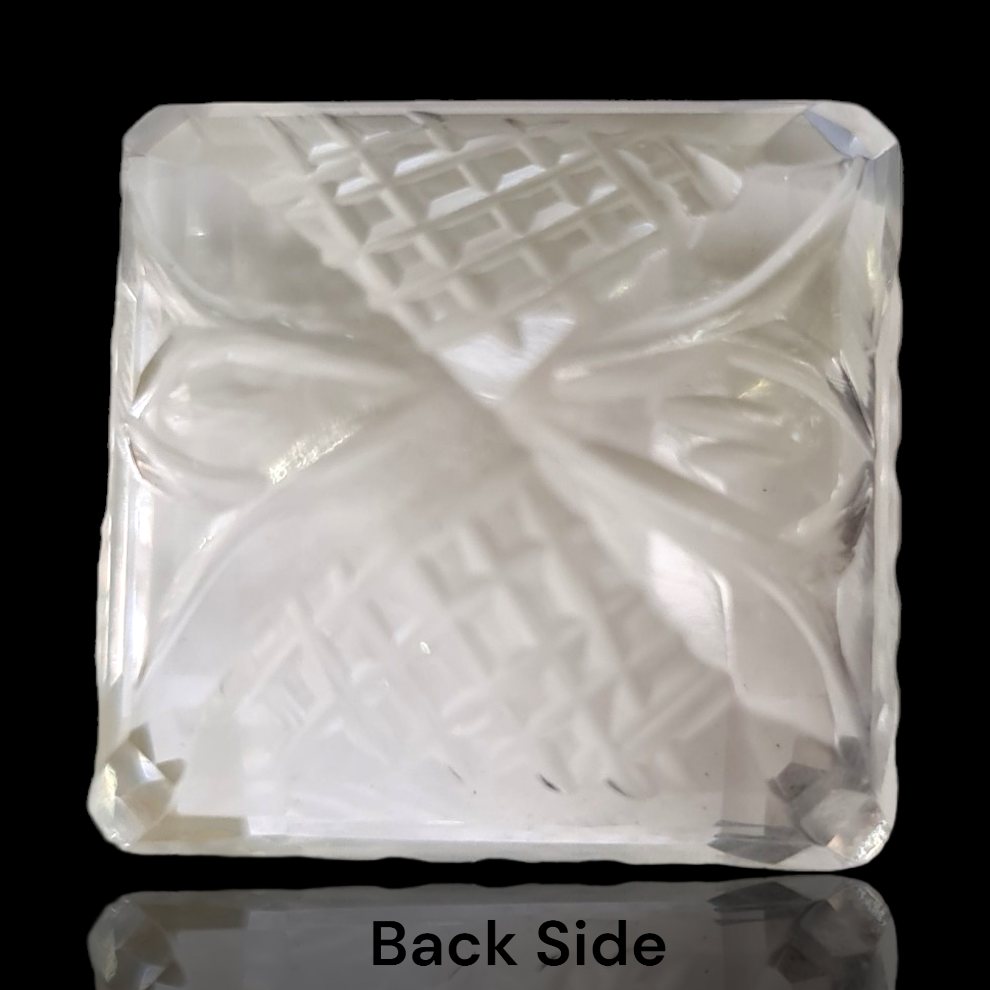 Natural 1 piece hand carved White topaz  : Square Shape | Size:25mm - The LabradoriteKing