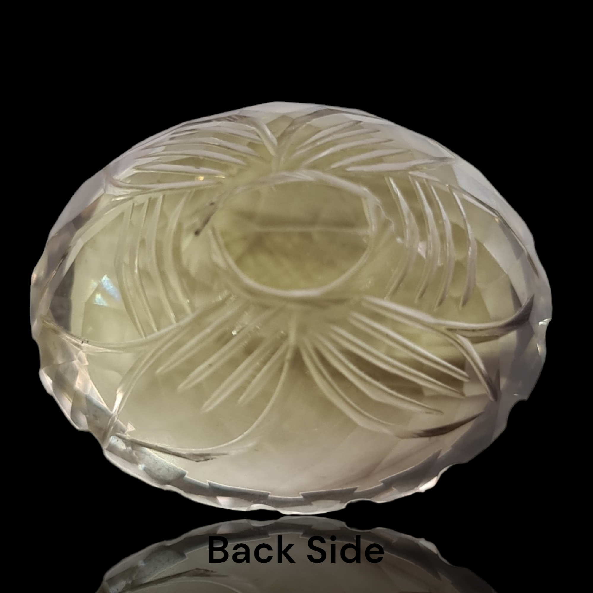 Natural 1 piece hand carved Yellow Quartz  : Oval Shape | Size:30x24mm - The LabradoriteKing