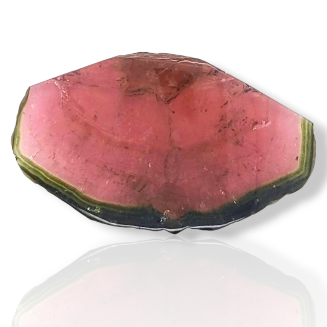 1 Pics Of Natural Watermelon Tourmaline Slice | Size:37X22mm | With Certificate - The LabradoriteKing
