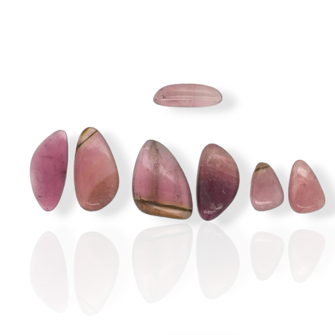 7 Pics Of Natural Watermelon Tourmaline Slice | Size:10-18mm | With Certificate - The LabradoriteKing
