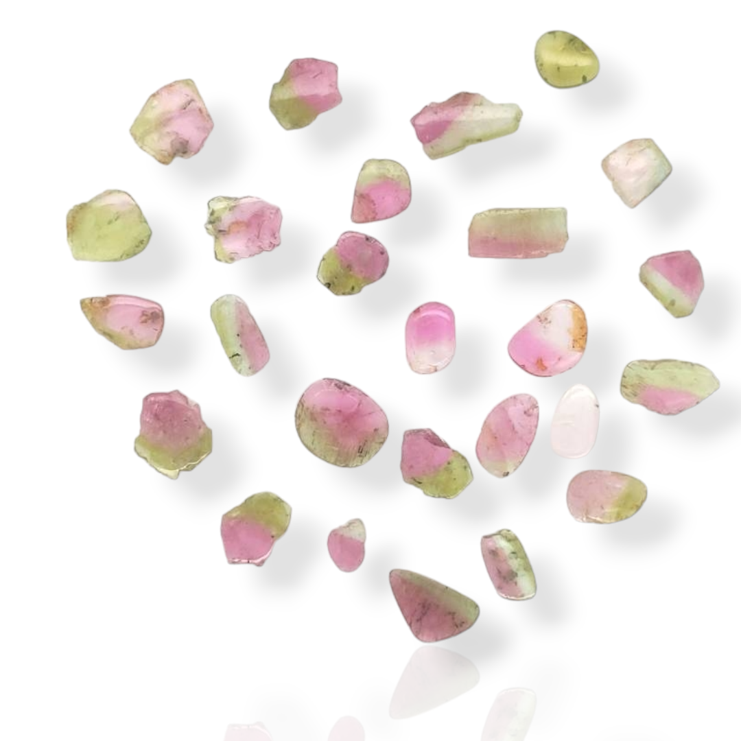 26 Pics Of Natural Watermelon Tourmaline Slice | Size:5-11mm | With Certificate - The LabradoriteKing