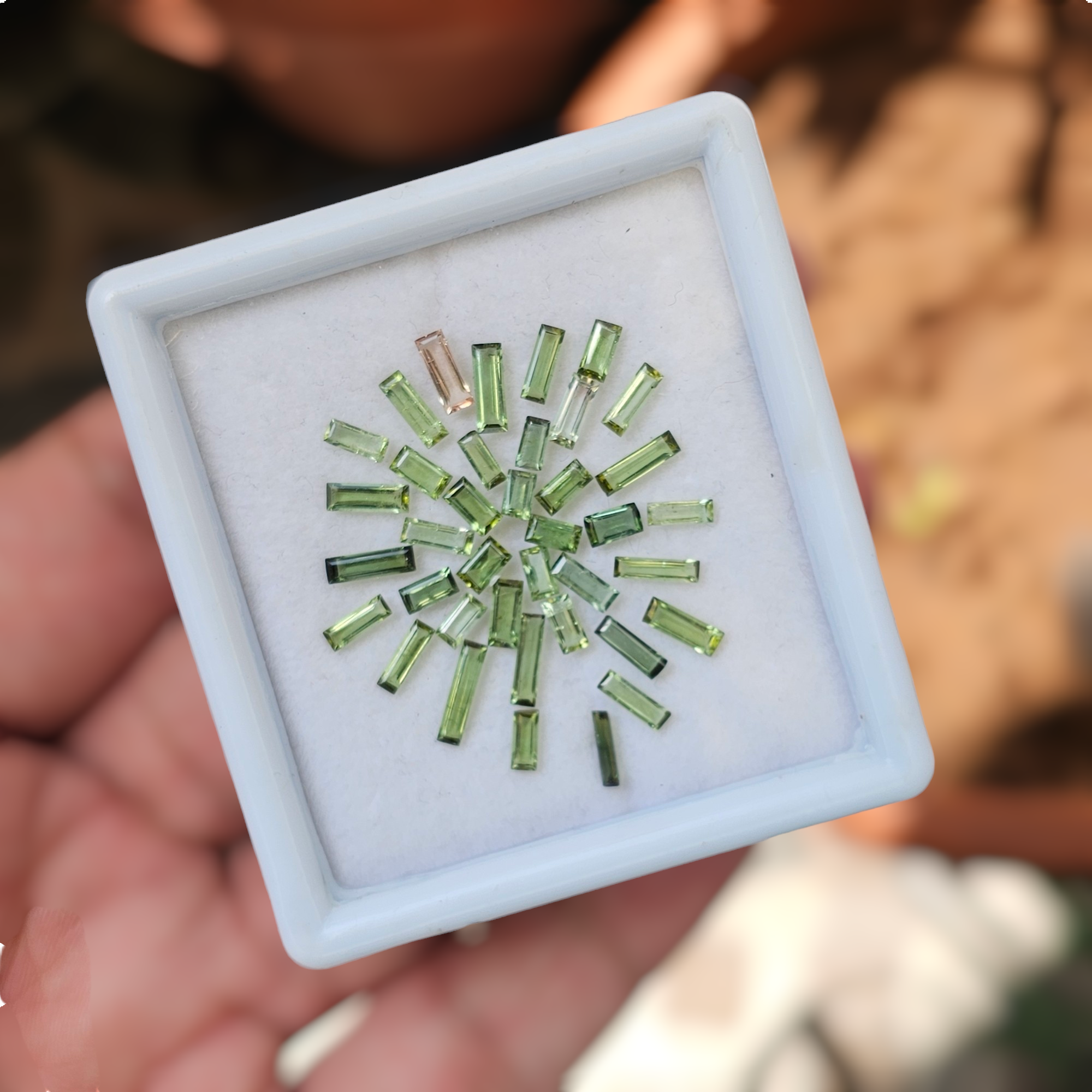 38 Pcs Of Natural Green Tourmaline Faceted | Shap:Marquise & Rectangle| Size:4-9mm - The LabradoriteKing