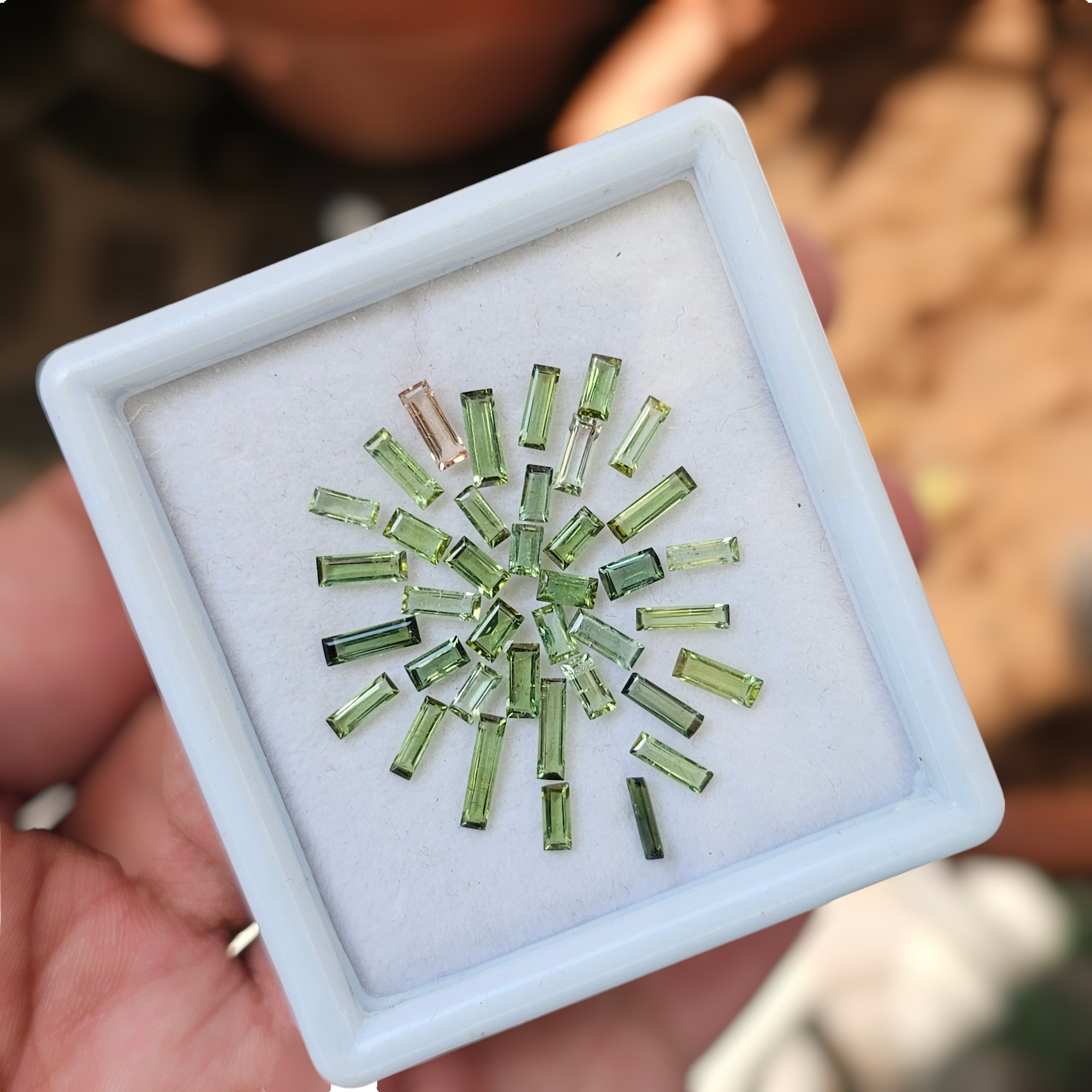 38 Pcs Of Natural Green Tourmaline Faceted | Shap:Marquise & Rectangle| Size:4-9mm - The LabradoriteKing