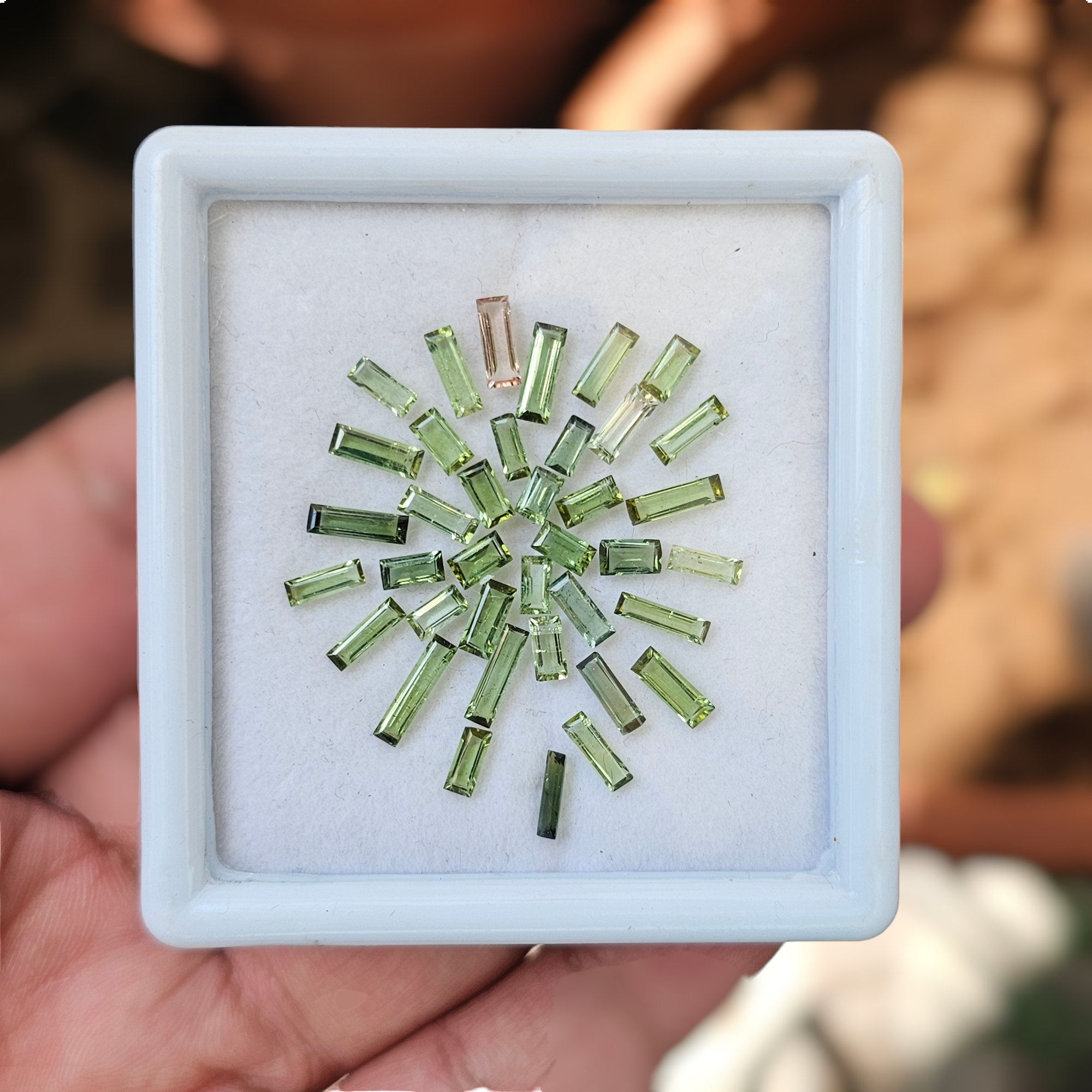 38 Pcs Of Natural Green Tourmaline Faceted | Shap:Marquise & Rectangle| Size:4-9mm - The LabradoriteKing