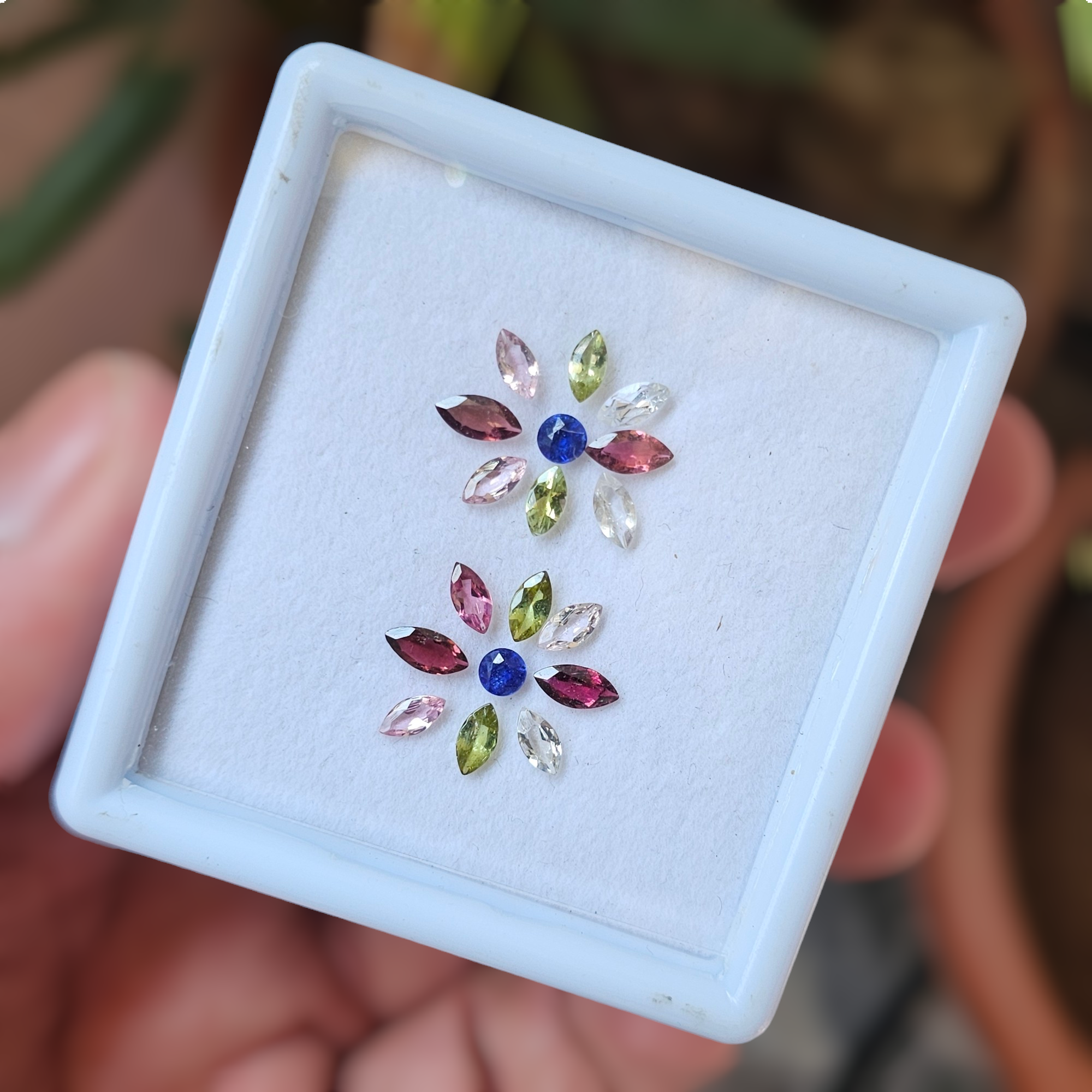 18 Pcs Of Natural Blue Sapphire & Tourmaline Faceted | Shap:Marquise & Round| Size:4-7mm - The LabradoriteKing