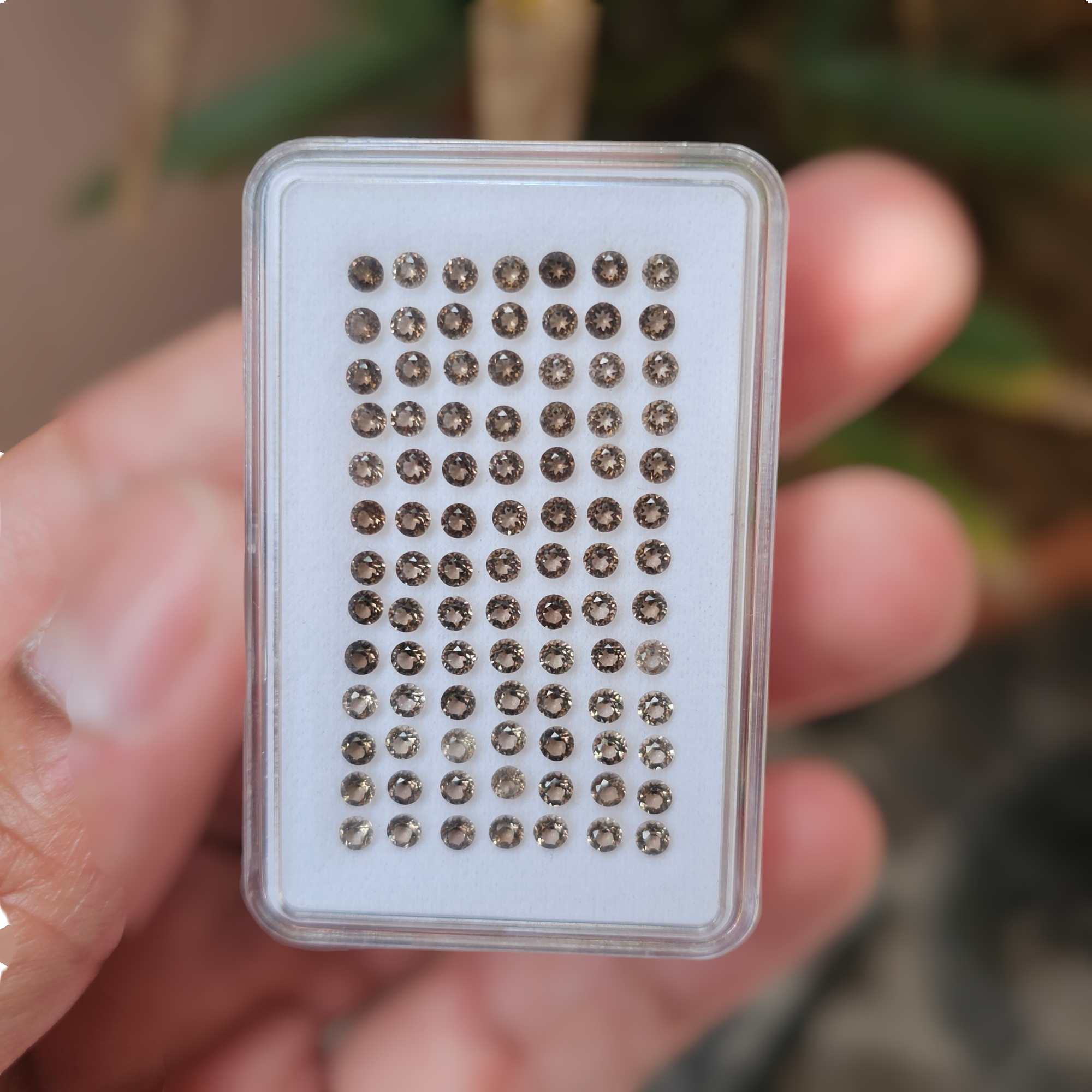 91 Pcs Of Natural Smoky Quartz Faceted | Round | Size: 2mm - The LabradoriteKing