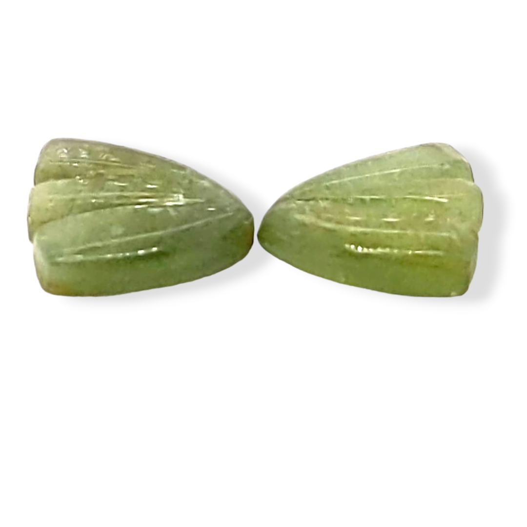 Natural Watermelon Tourmaline Butterfly Carved Pair | Size:9x8mm - The LabradoriteKing