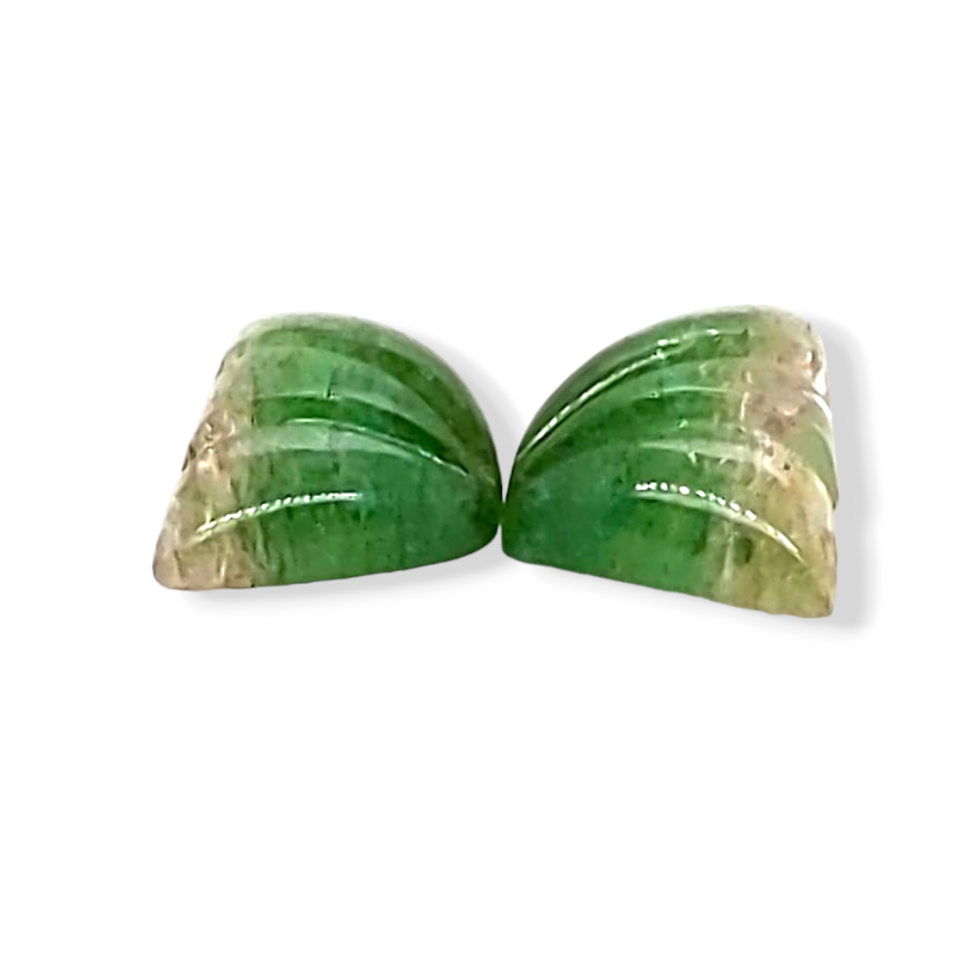 Natural Watermelon Tourmaline Butterfly Carved Pair | Size:12x7mm - The LabradoriteKing