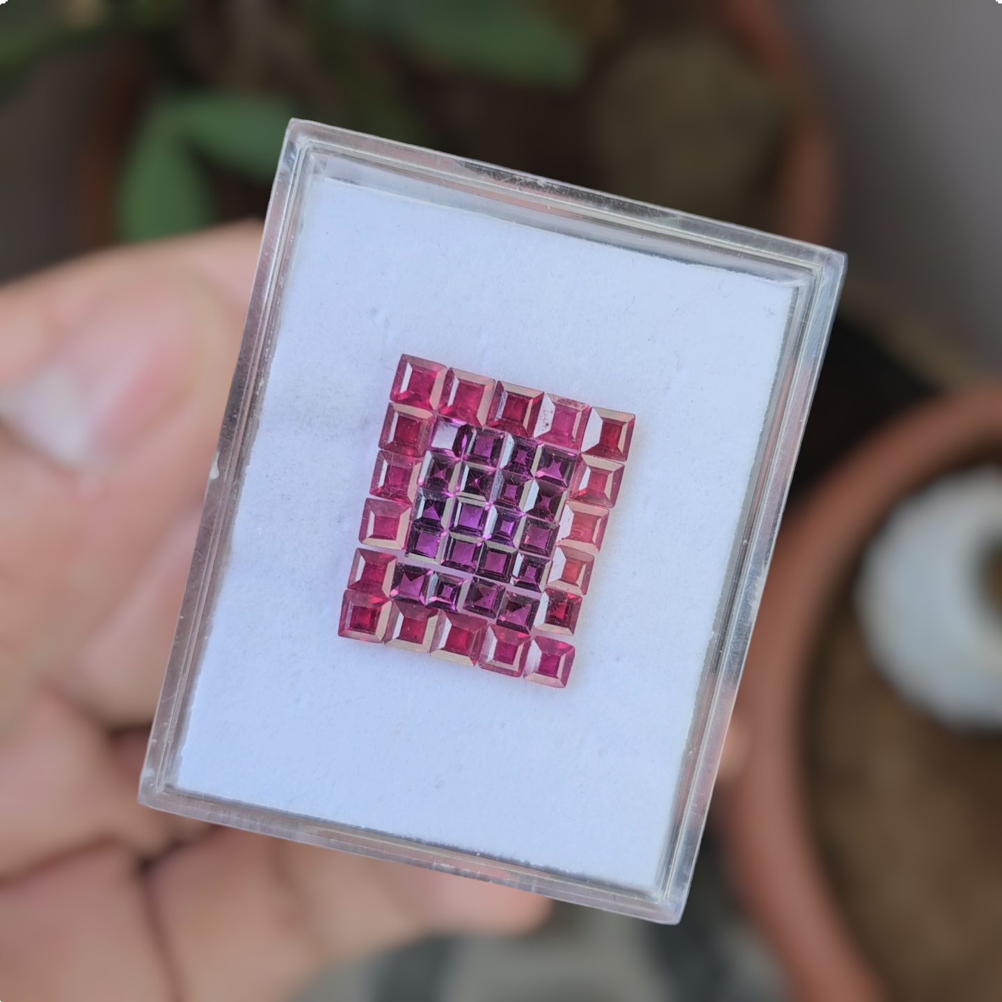 38 Pcs Of Natural Ruby & Garnet Faceted Gemstone | Shape: Square | Size:3-4mm - The LabradoriteKing