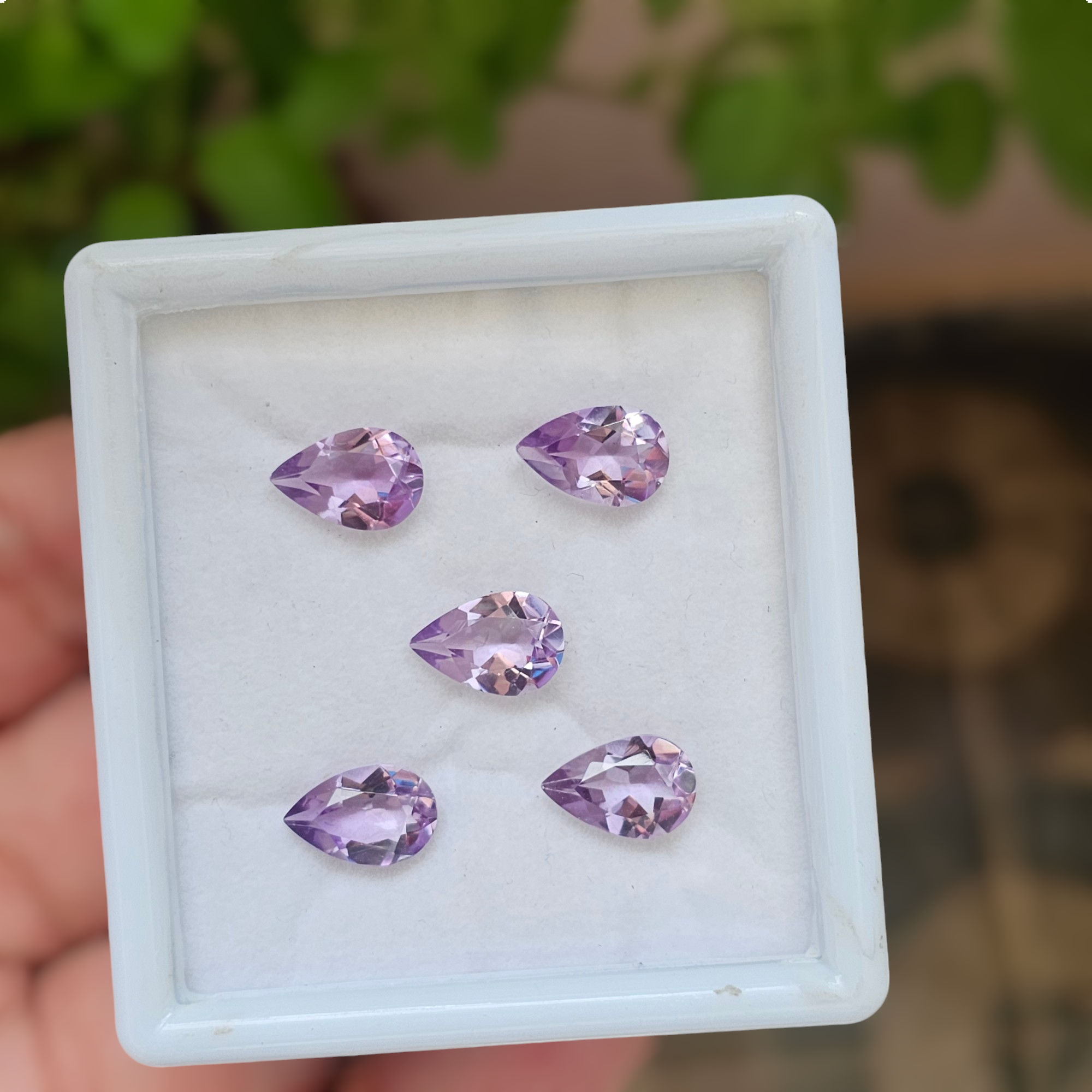5 Pcs Of Natural Amethyst Faceted | Shape: Pear | Size: 12x8mm - The LabradoriteKing