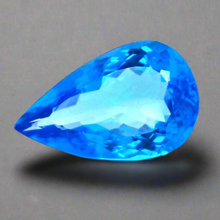 Natural Big Size Swiss Blue Topaz Faceted | Pear| Size:23x14mm - The LabradoriteKing