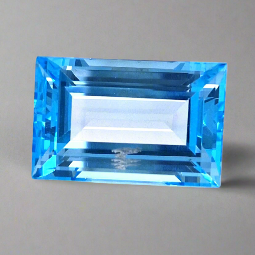 Natural Big Size Sky Blue Topaz Faceted | Rectangle | Size:27x18mm - The LabradoriteKing