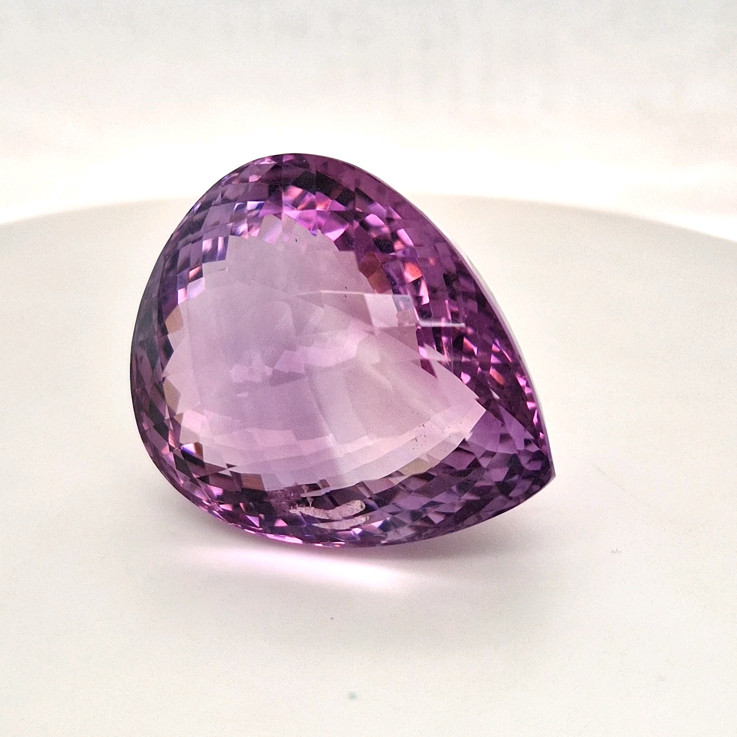 Natural Deep Color Amethyst Checkerboard Cut | Pear | Size: 37x31MM - The LabradoriteKing