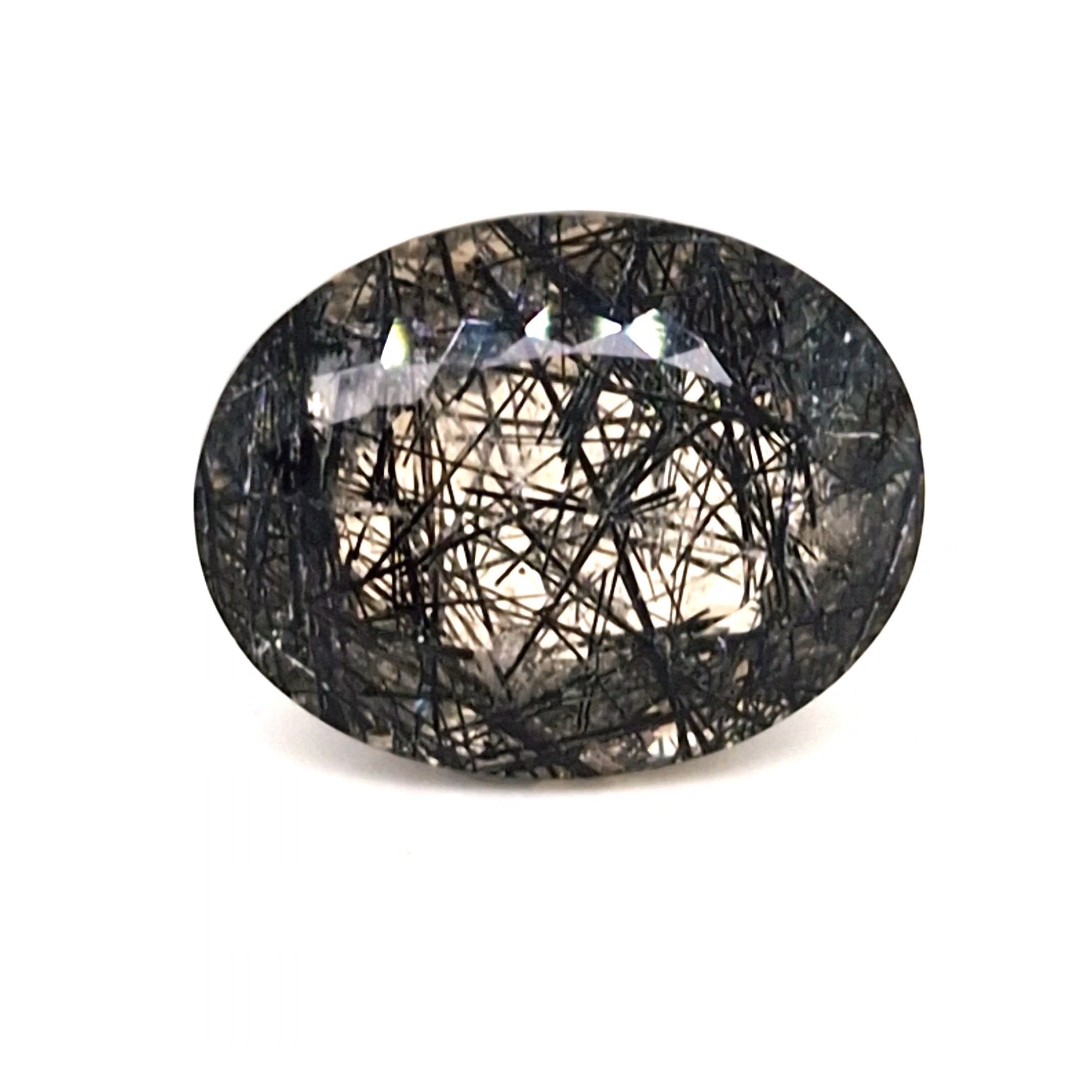 Natural Black Rutile Faceted | Oval | 24x19mm