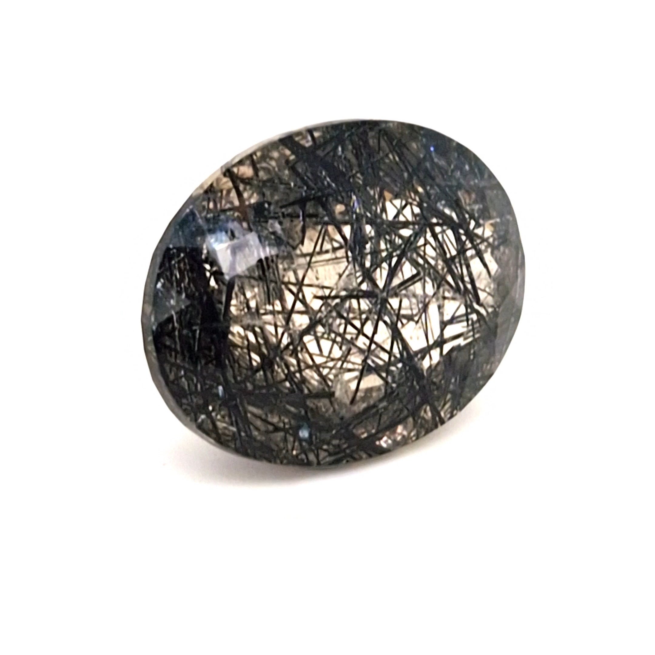 Natural Black Rutile Faceted | Oval | 24x19mm