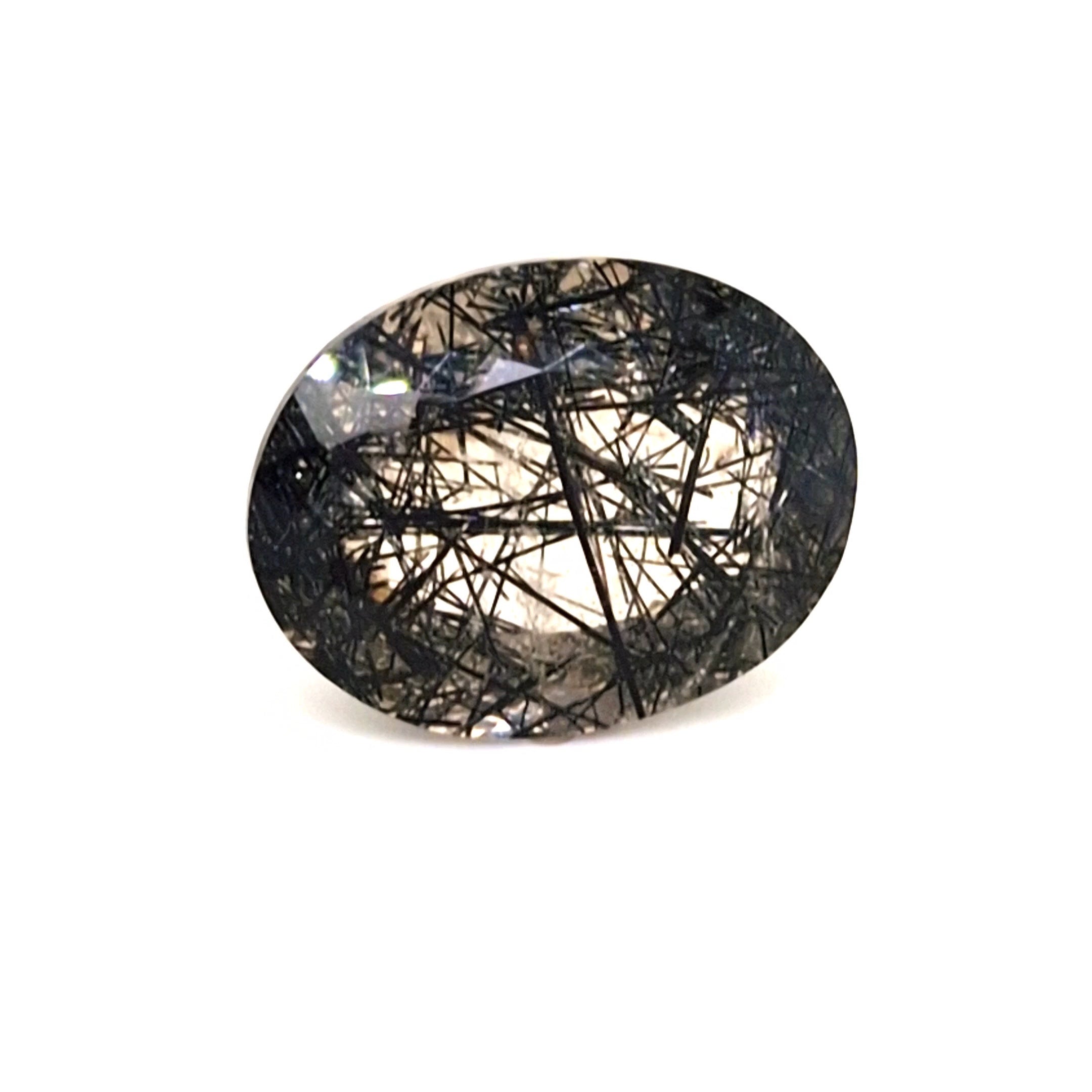 Natural Black Rutile Faceted | Oval | 23x18mm