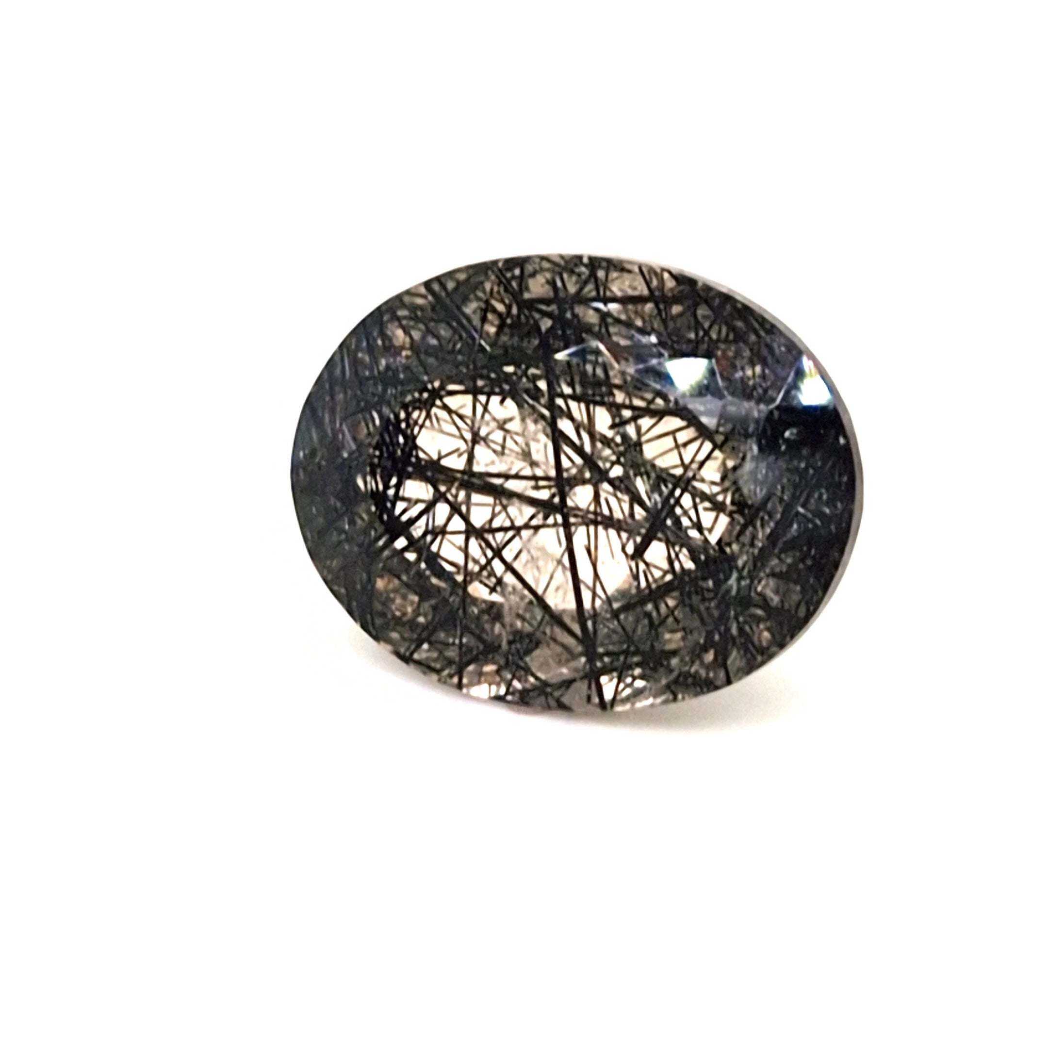 Natural Black Rutile Faceted | Oval | 23x18mm