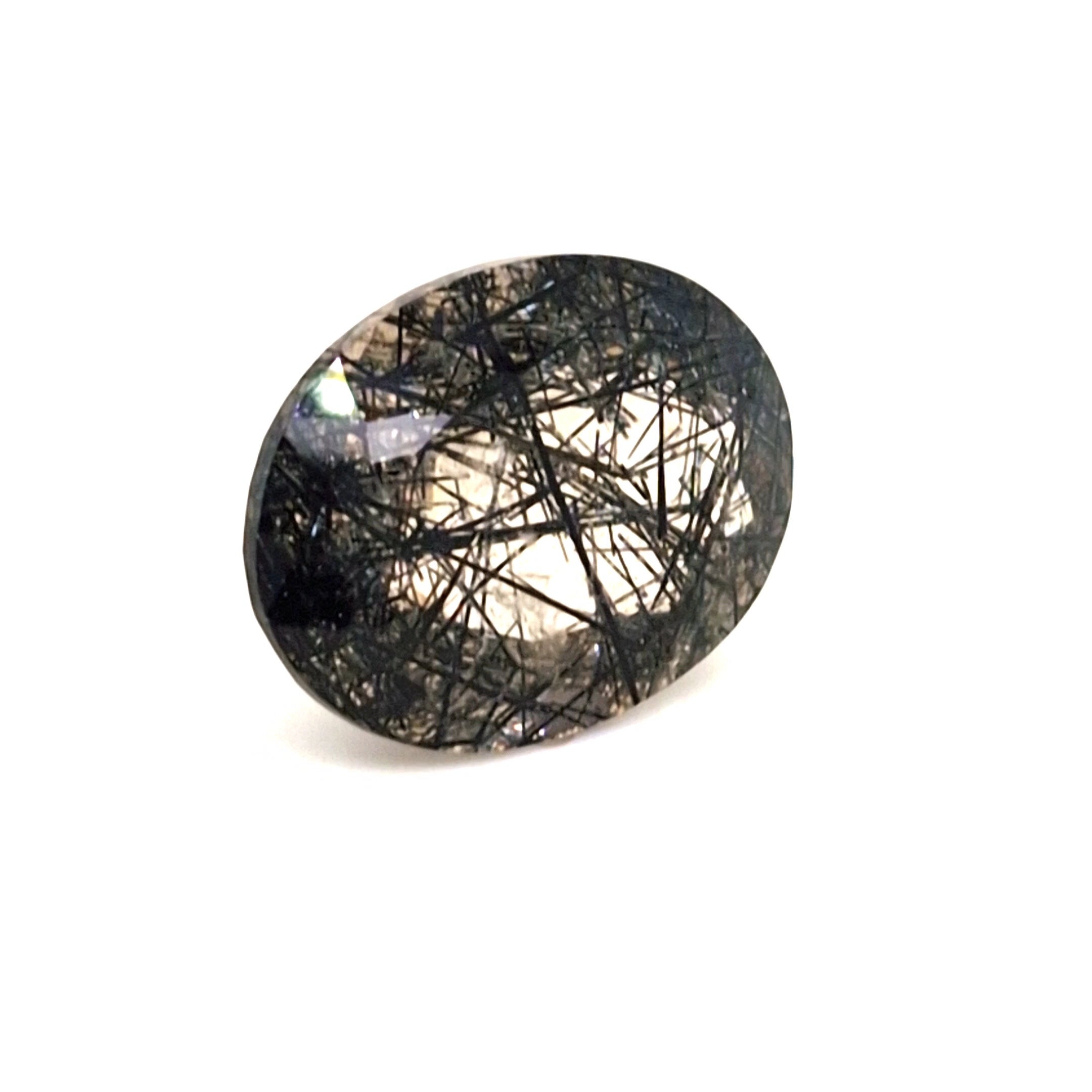 Natural Black Rutile Faceted | Oval | 23x18mm