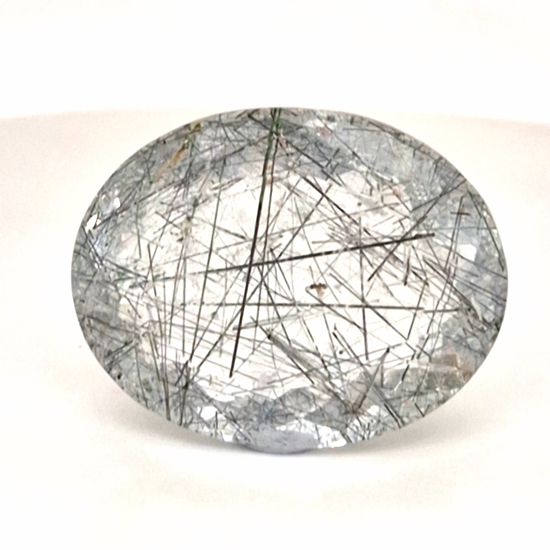 Natural Black Rutile Faceted | Oval | 31x24mm