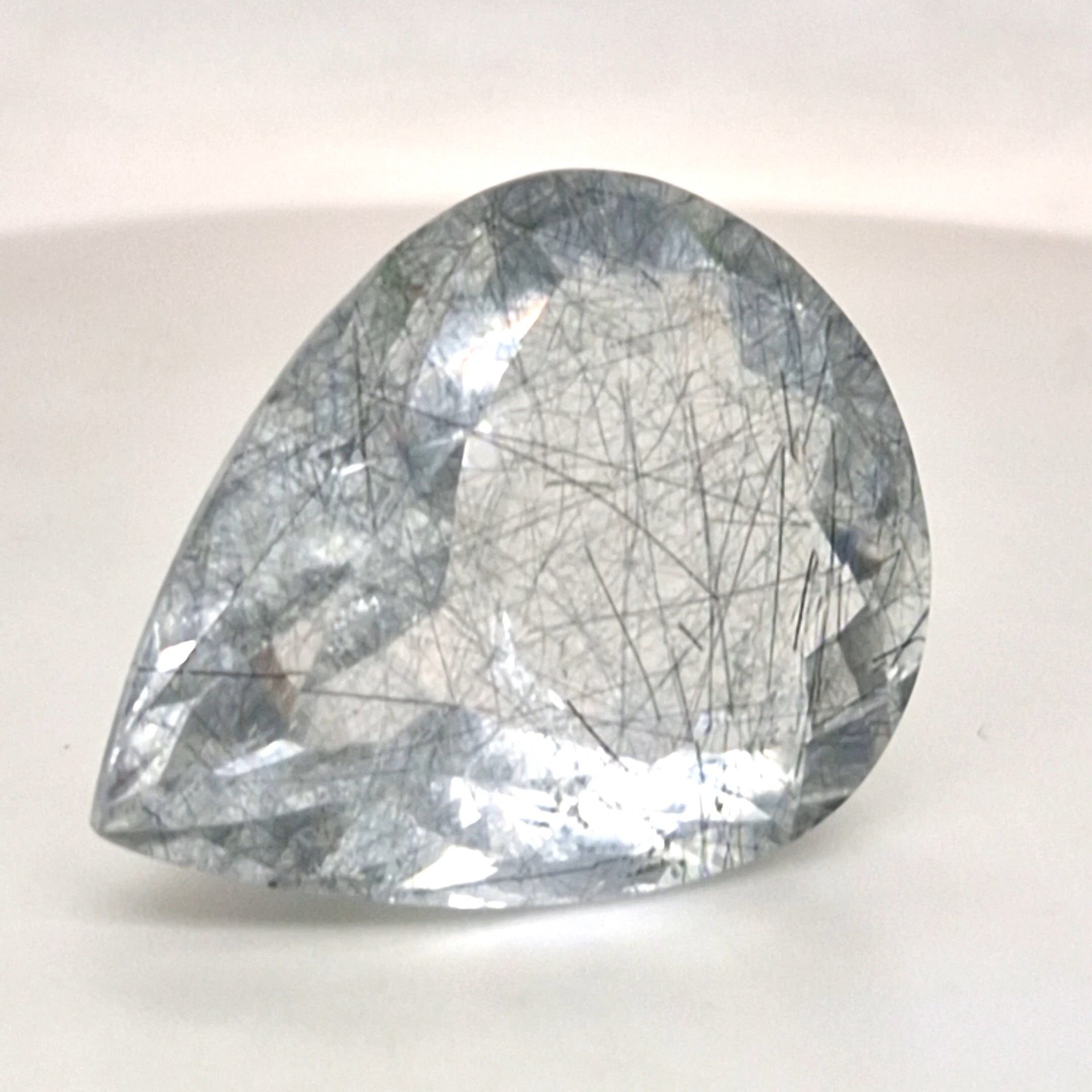 Natural Black Rutile Faceted | Pear | 32x26mm