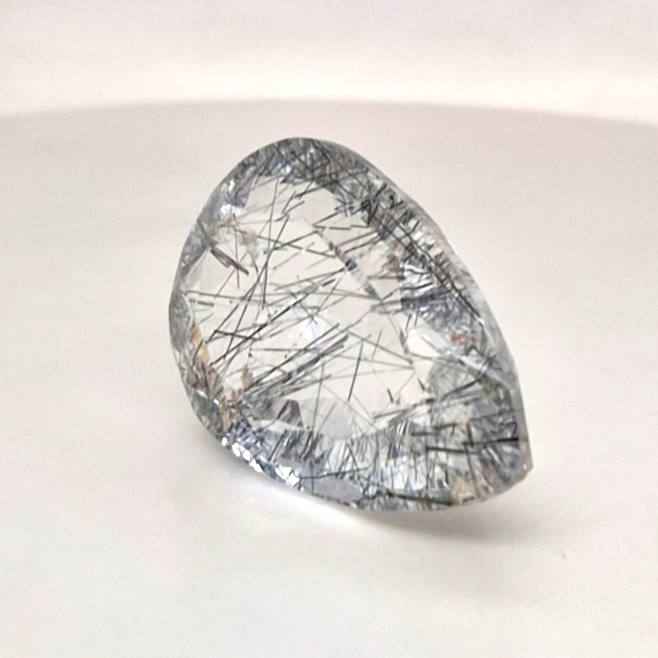 Natural Black Rutile Faceted | Pear | 30x20mm