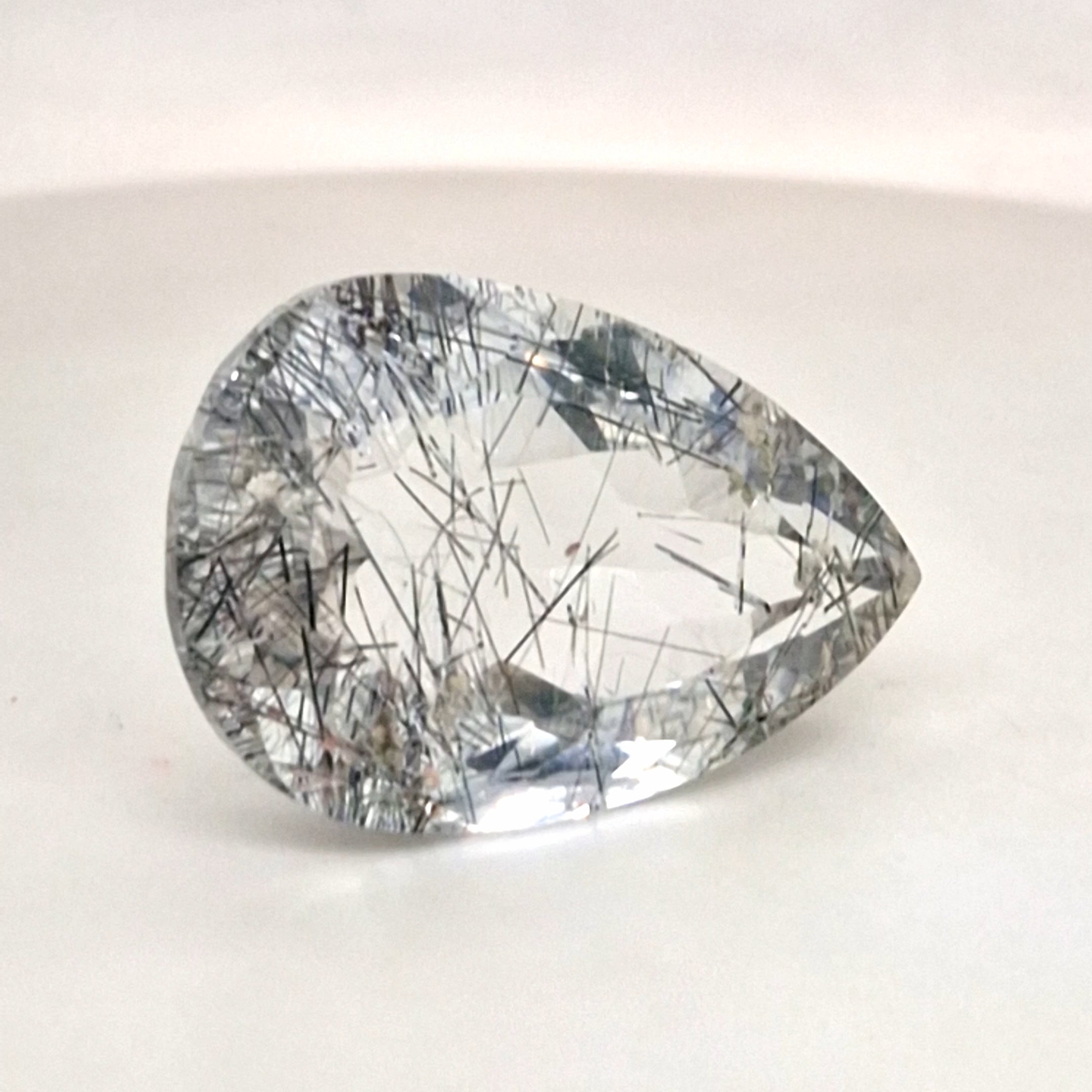 Natural Black Rutile Faceted | Pear | 30x20mm