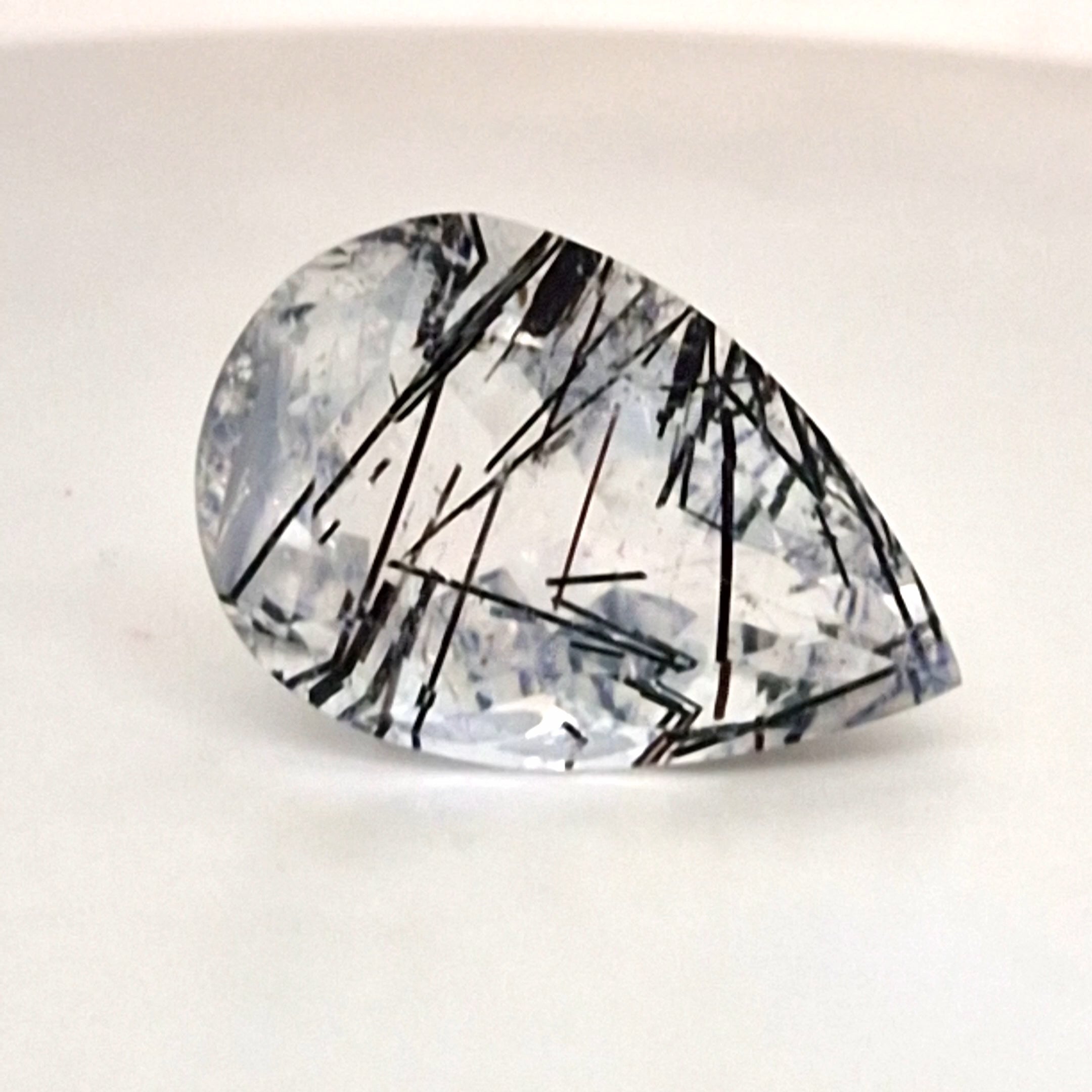 Natural Black Rutile Faceted | Pear | 25x17mm